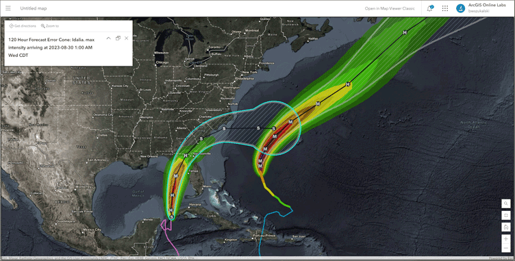 Hurricane map