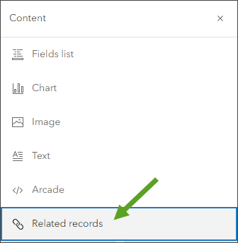 Related records in pop-up elements