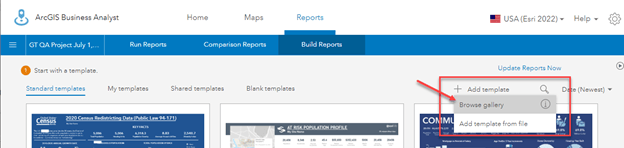 You can access the report under Build Reports > Build infographics > Add template > Browse gallery > Demographic and Income Profile (Esri 2022).