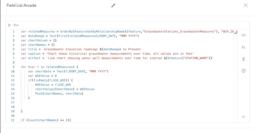 animated image showing how to auto format arcade expressions