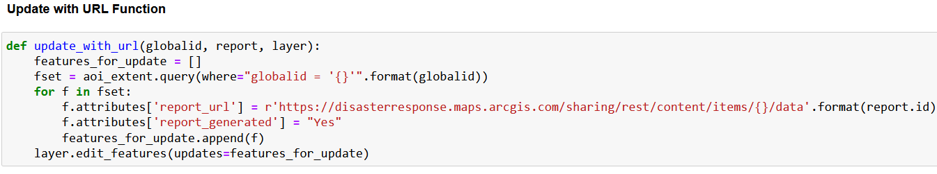 Add Report URL to Feature Record Add Report URL to Feature Record