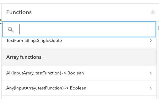 image showing the list of functions