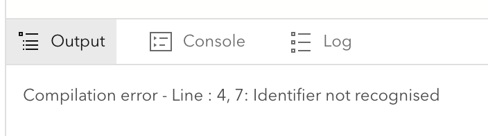 Image showing an example of the results window with line and character information Image showing an example of the results window with line and character information