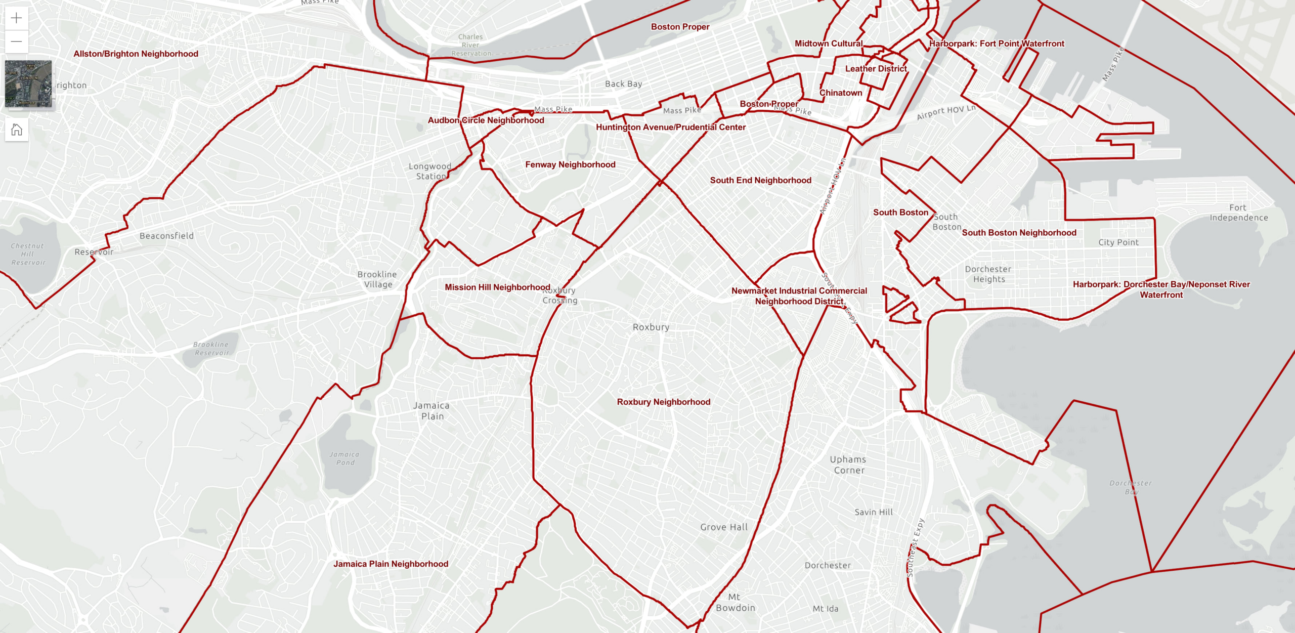 A zoning map from Boston Planning and Development Agency