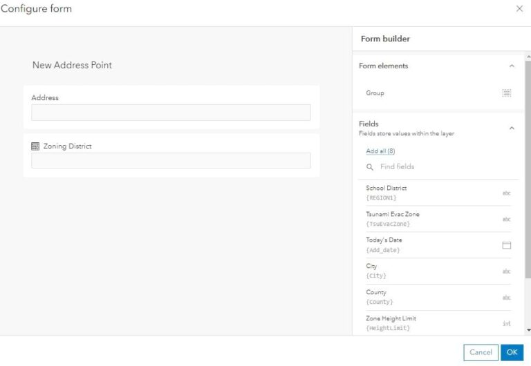 Set up the form in the Configure Form window