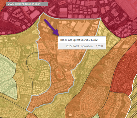 Esri Updated Demographics estimate of population Esri Updated Demographics estimate of population