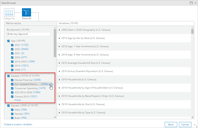 Data browser in Business Analyst Data browser in Business Analyst