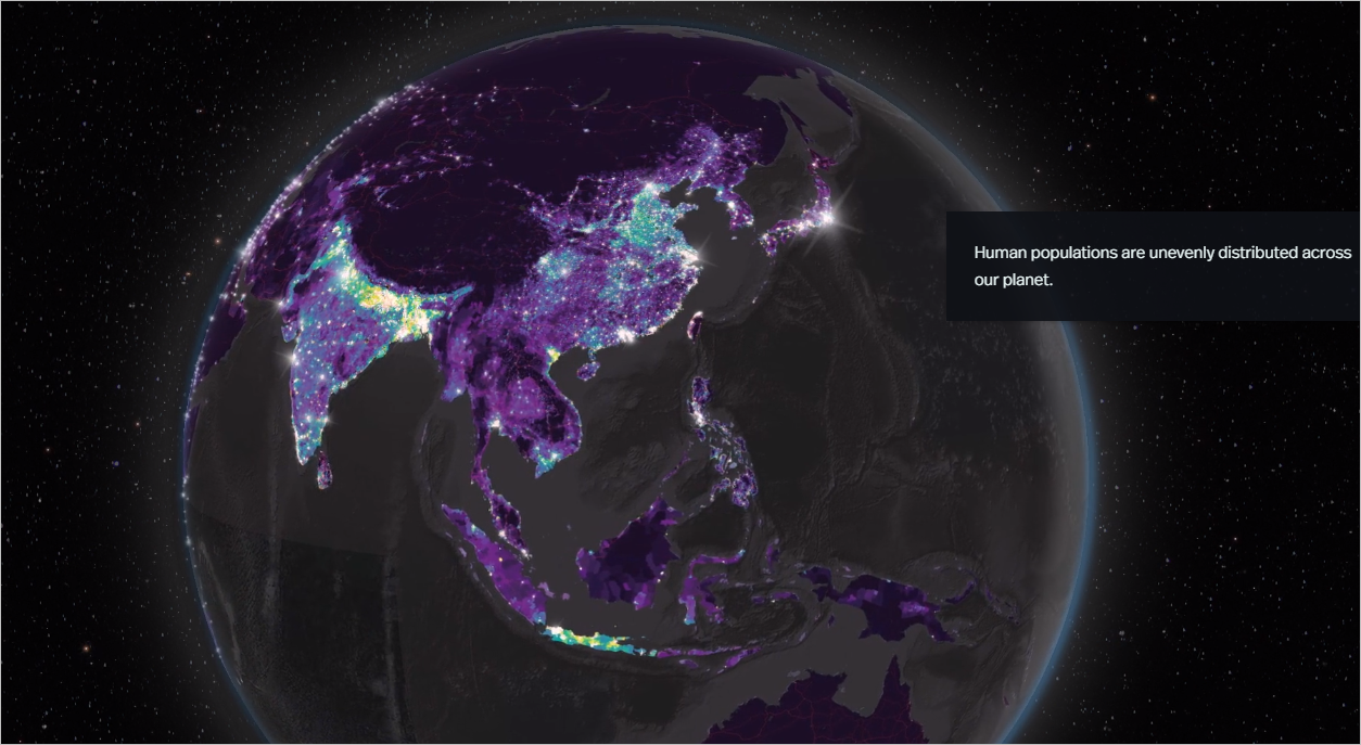 Globe of human population featured in story