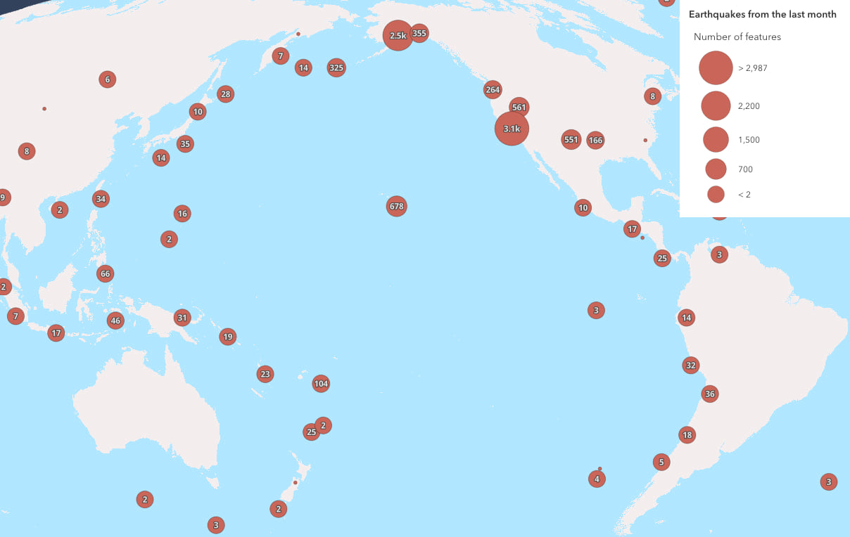 Earthquakes along the Ring of Fire in November 2022.