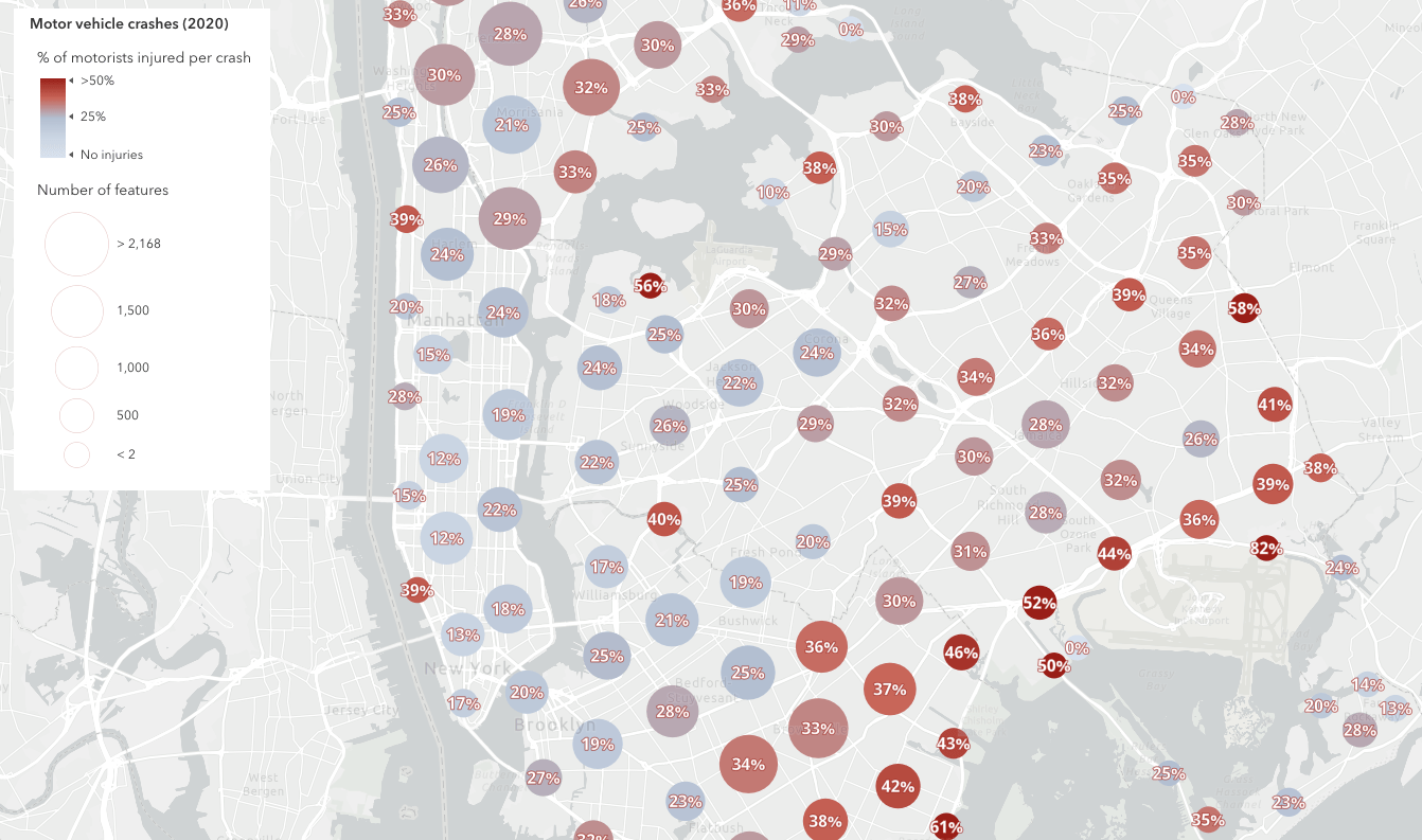 Vehicle crashes in New York City (2020).