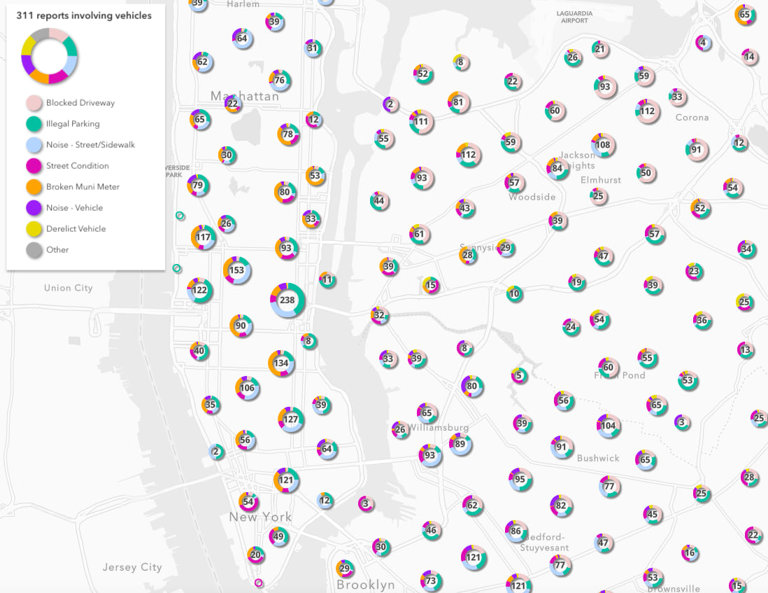 Vehicle-related 311 incidents in New York City (2015).