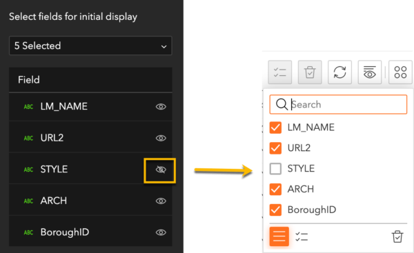 Turn off visibility of selected fields by default Turn off visibility of selected fields by default