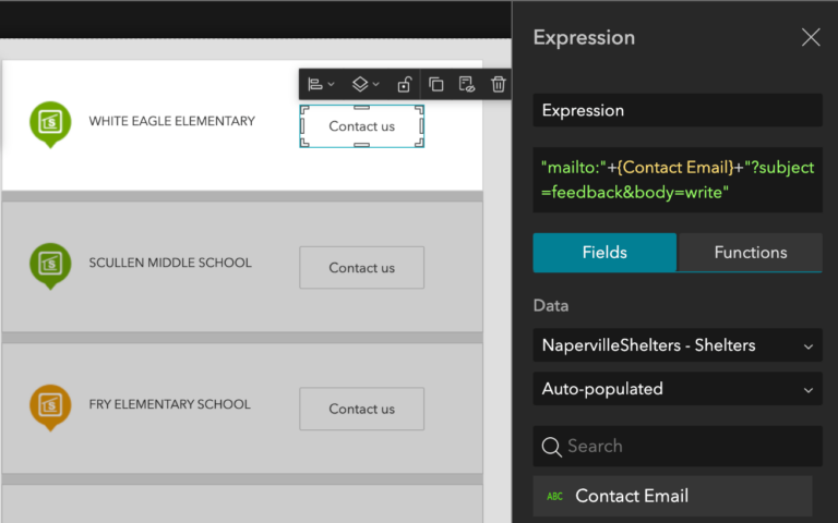 Format a contact list in expressions