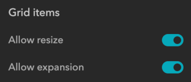 Grid items' option Grid items' option