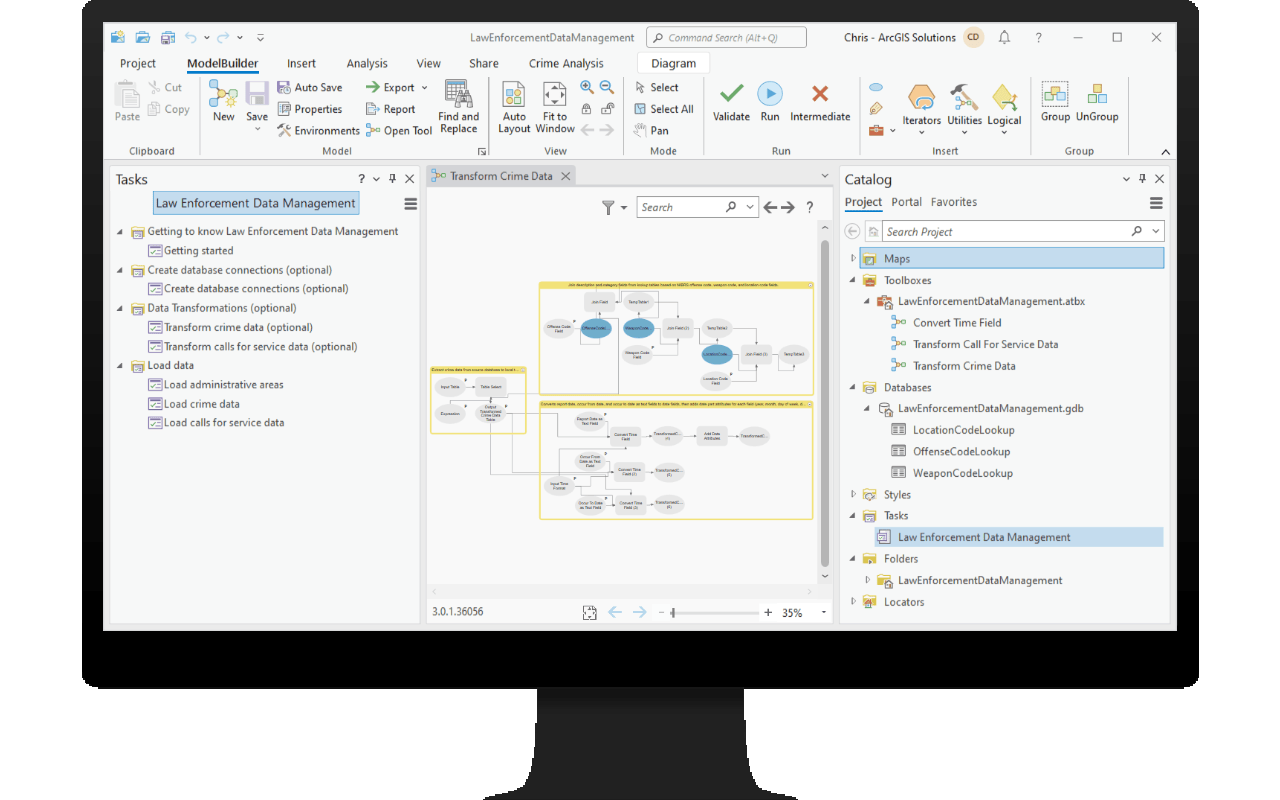 Law Enforcement Data Management ArcGIS Pro project