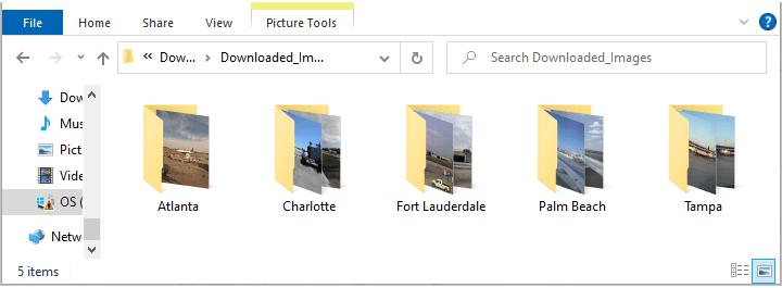 Downloaded attachments to output folder with subfolders by field name 'Name'