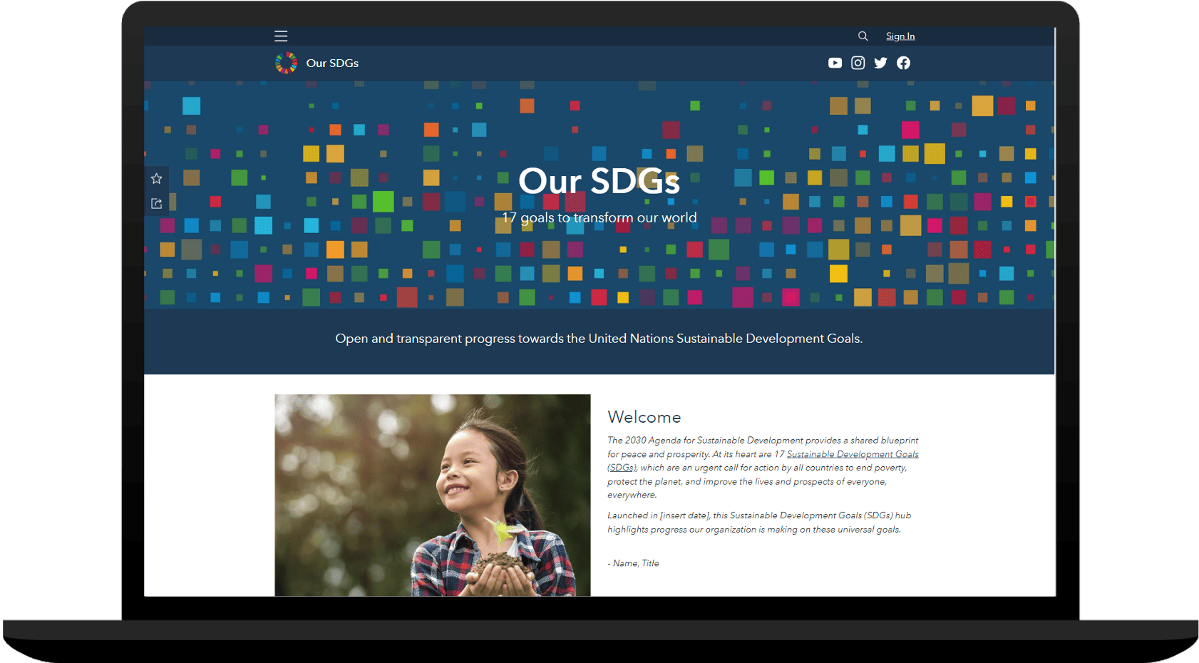 Browse a site designed to share progress made on Sustainable Development Goals.