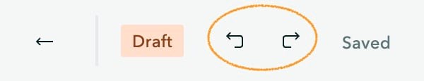 Undo and Redo buttons are shown in the story builder header Undo and Redo buttons are shown in the story builder header