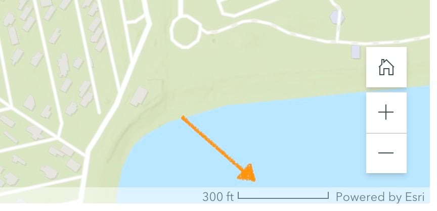 A scale bar is shown near the map zoom controls A scale bar is shown near the map zoom controls