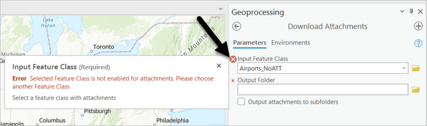 Error message displayed on script tool from updated validation script.