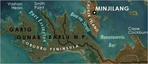 Cobourg Penninsula with annotation, including curved text Cobourg Penninsula with annotation, including curved text
