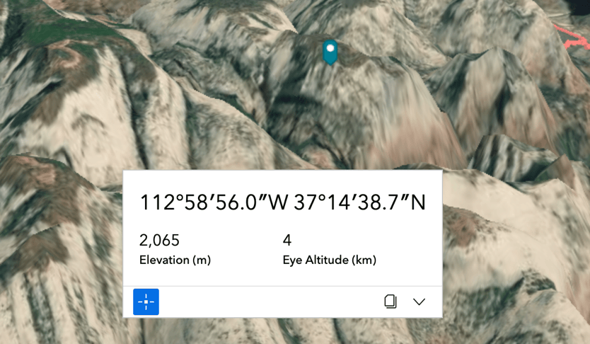 Display coordinates on 3D scenes