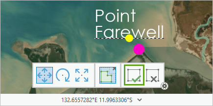 Finish button on the Editing toolbar Finish button on the Editing toolbar