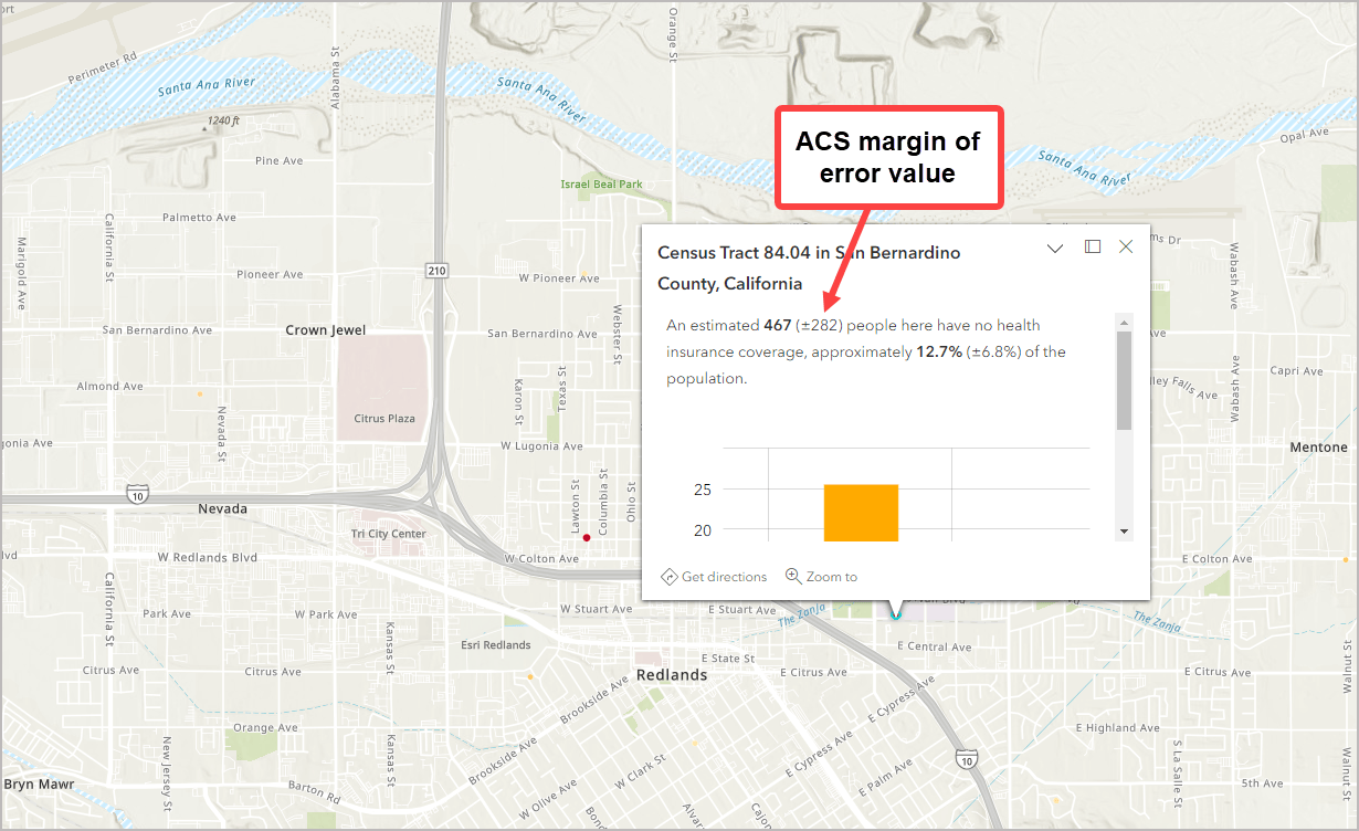 ACS variable with MOE value ACS variable with MOE value