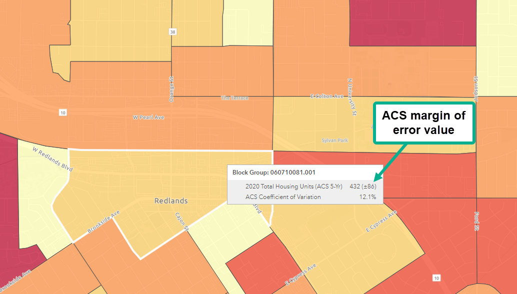 ACS variable with MOE value ACS variable with MOE value
