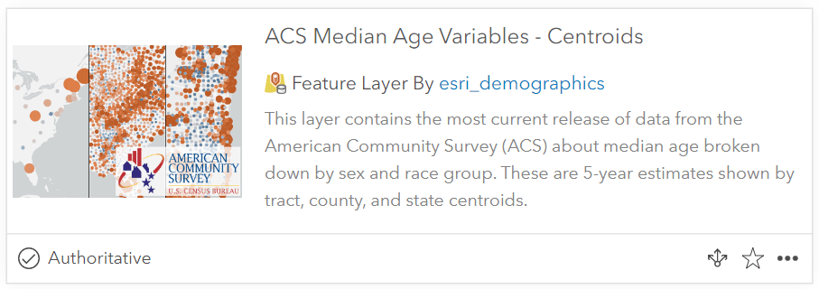 ACS variables in Living Atlas ACS variables in Living Atlas