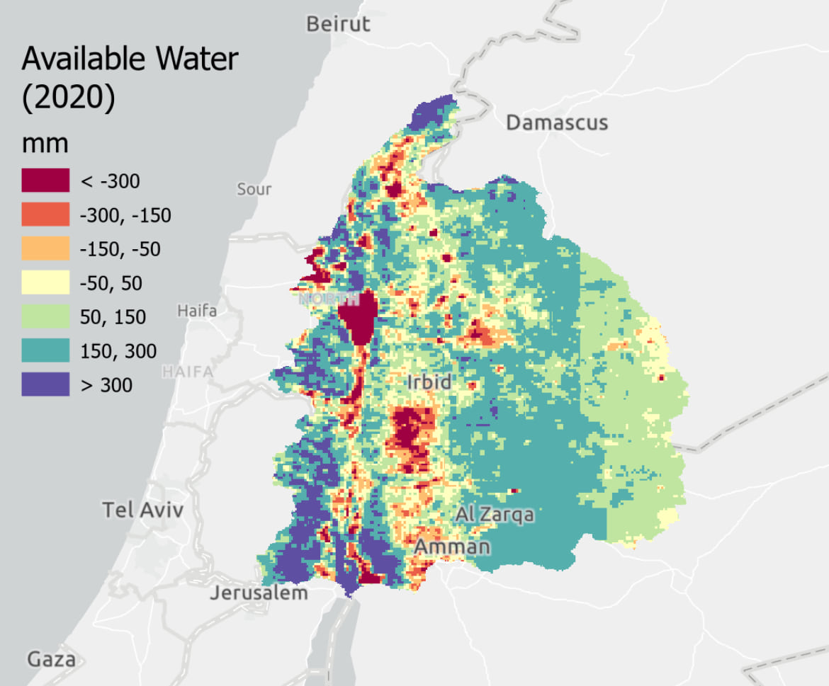 Available Water in the Jordan River Basin (2020)