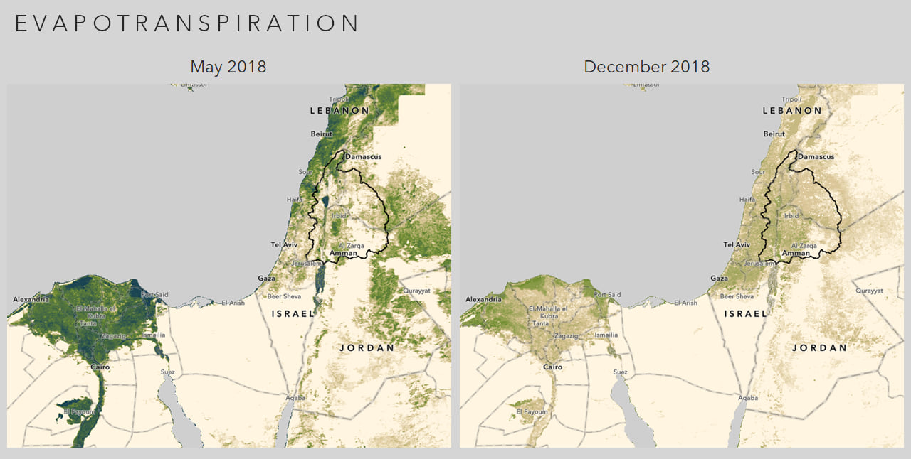 Evapotranspiration in the Jordan River Basin (2018)