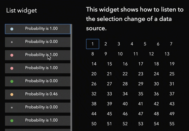 Listen to selection change sample