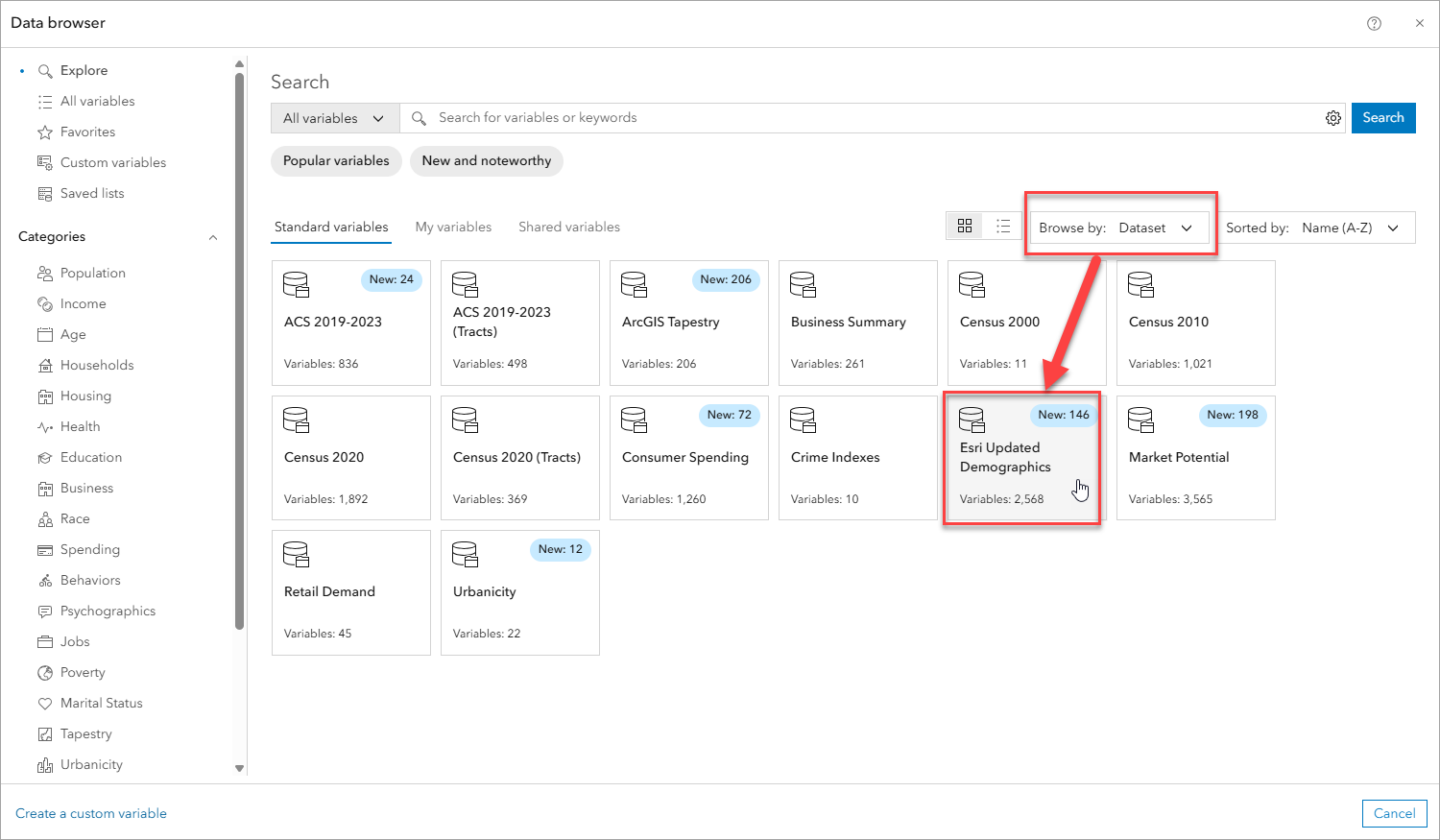 Data browser in Business Analyst Web App