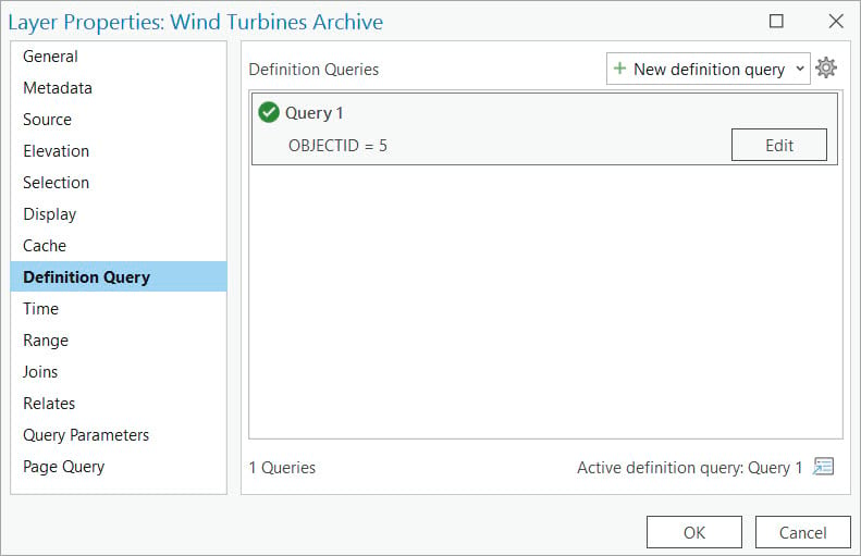 Definition Query expression returning all records for the Wind Turbine 5