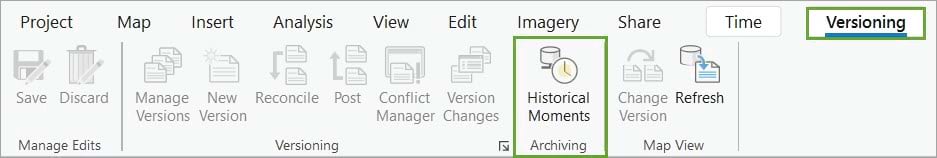 Historical Moments option on the Versioning tab
