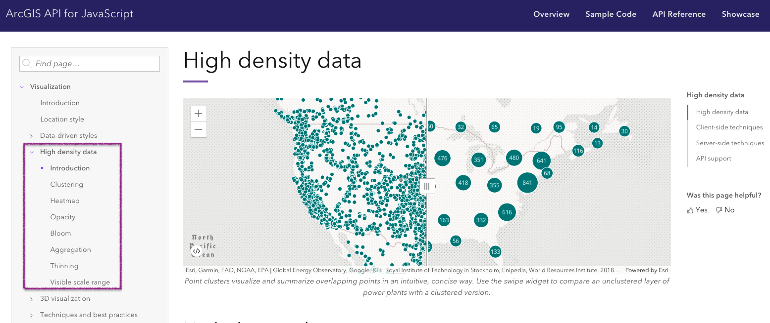 "High density data" is a new sub-chapter in the Visualization guide of the ArcGIS API for JavaScript. You should consult these pages when working with large datasets containing many overlapping features.