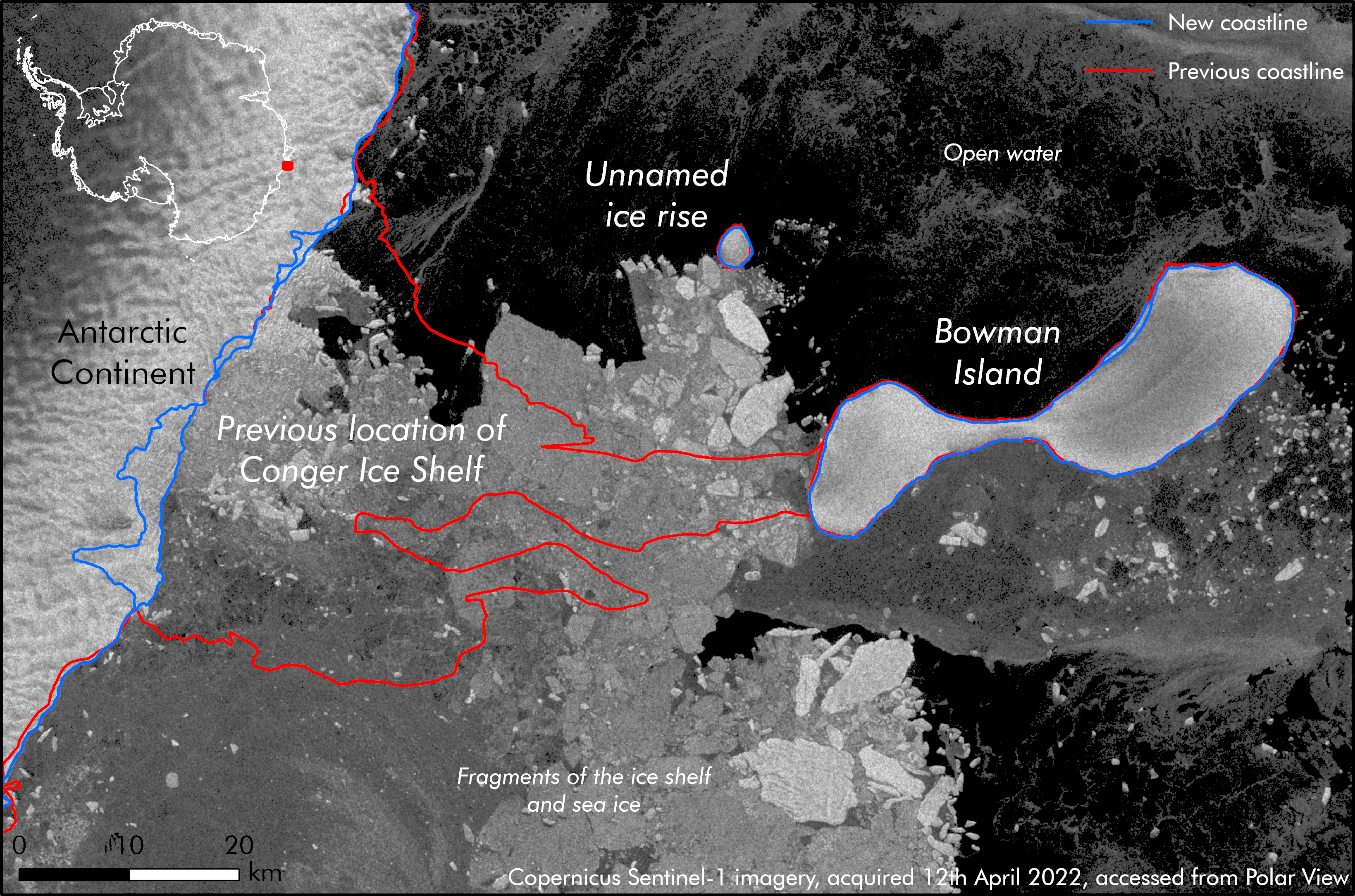Topographic map of Conger Ice Shelf