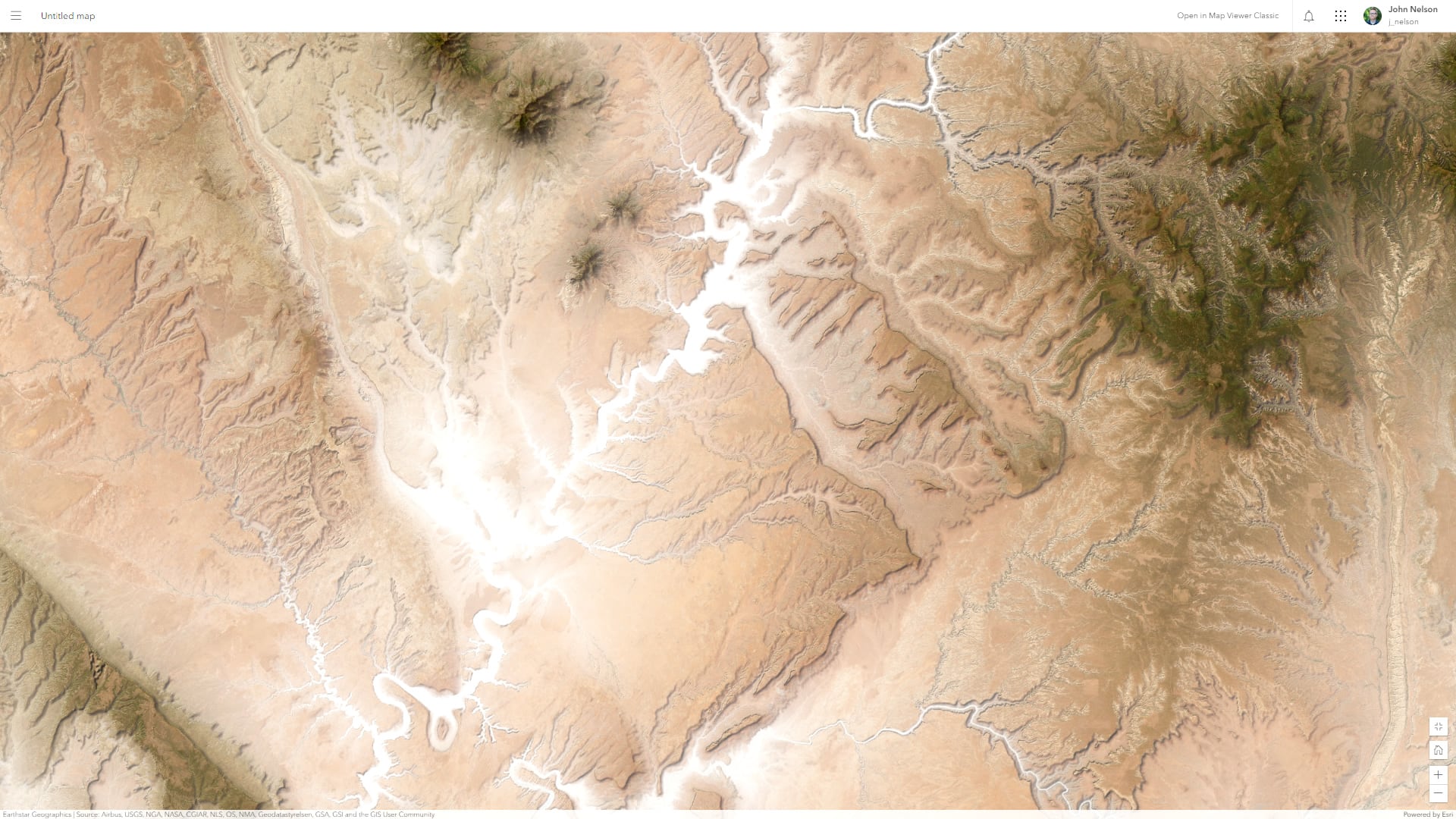 ArcGIs Online imagery basemap with a silky smooth mist effect. ArcGIs Online imagery basemap with a silky smooth mist effect.