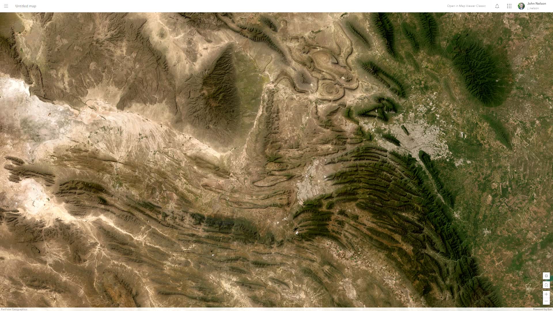 ArcGIs Online imagery basemap without the glorious mist effect. ArcGIs Online imagery basemap without the glorious mist effect.