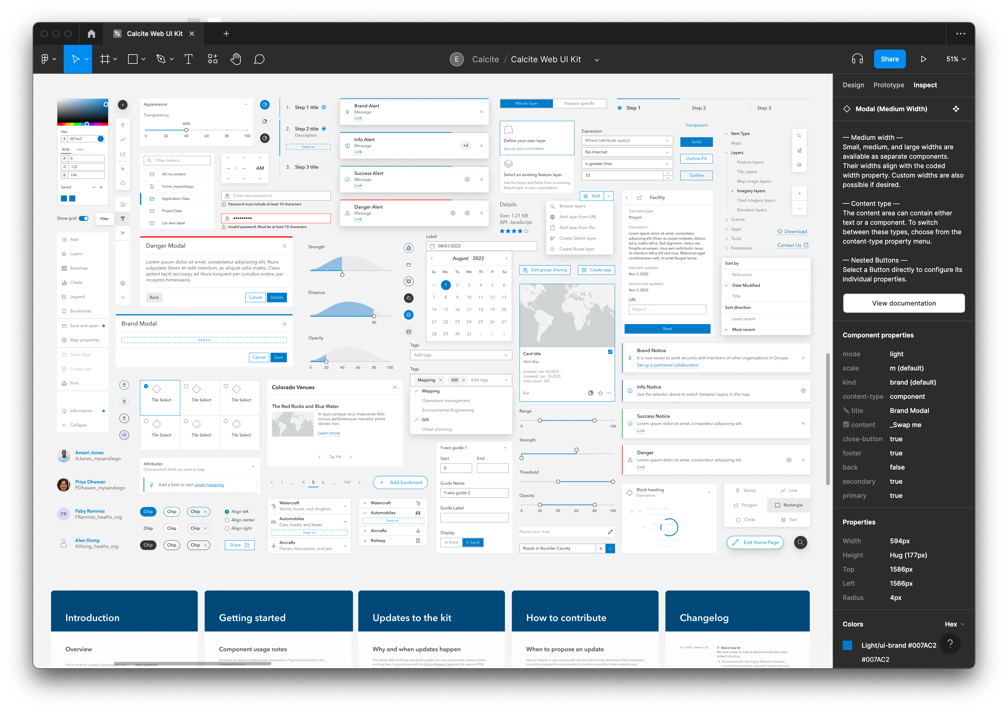 A screenshot of Calcite's Figma UI kit displaying its web components. A screenshot of Calcite's Figma UI kit displaying its web components.