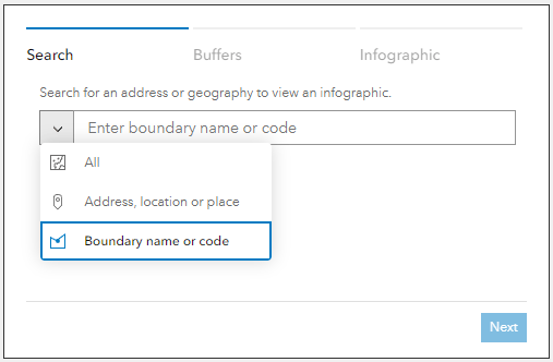 Geography boundary search in Workflow mode