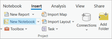 Create new notebook in ArcGIS Pro