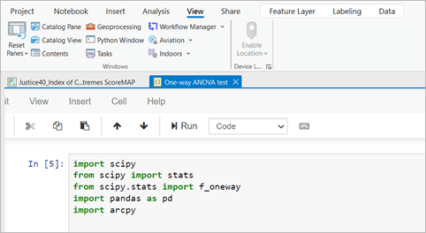 Notebook in ArcGIS Pro