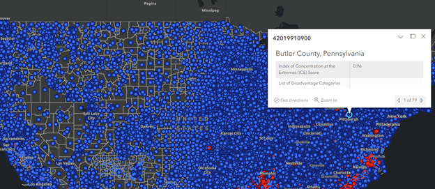 County highlighted in Map Viewer