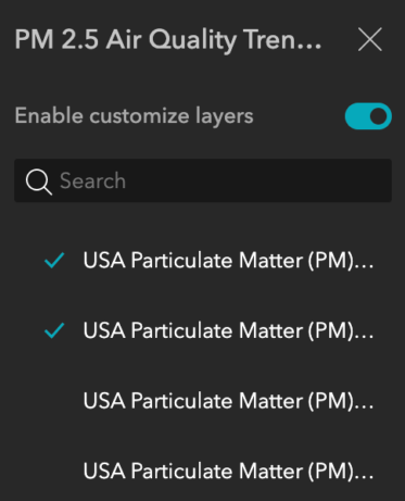 Choose which layers display in Map Layers Choose which layers display in Map Layers