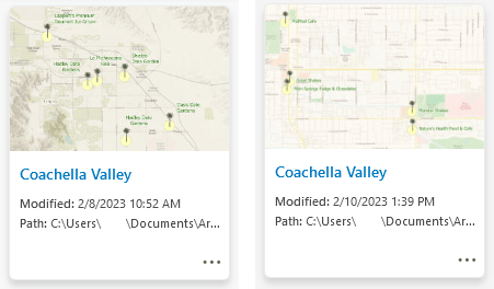 Side-by-side images of thumbnails for the Coachella Valley project