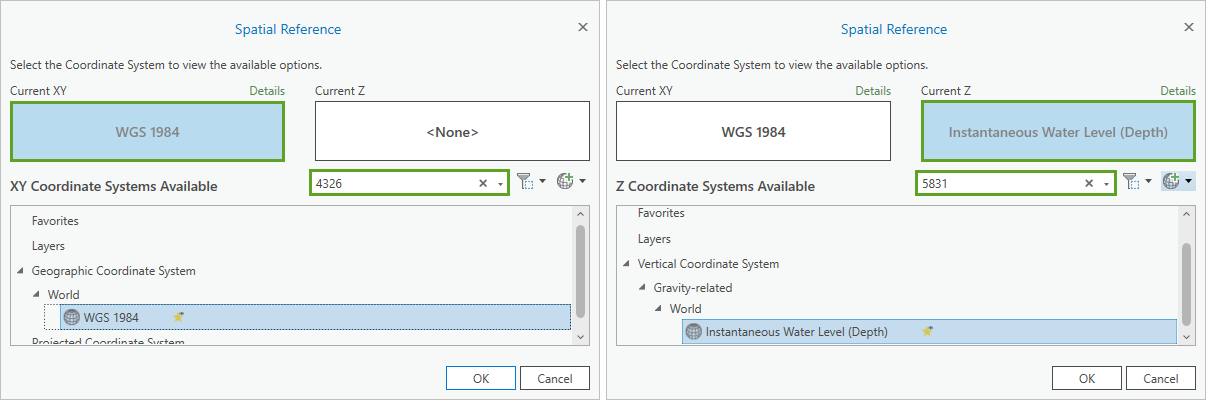 Coordinate system picker