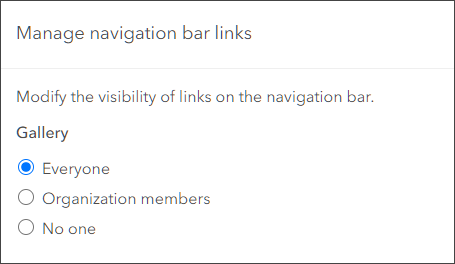 Gallery link settings Gallery link settings