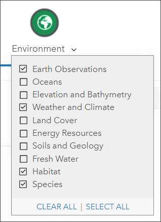 Filter drop-down Filter drop-down